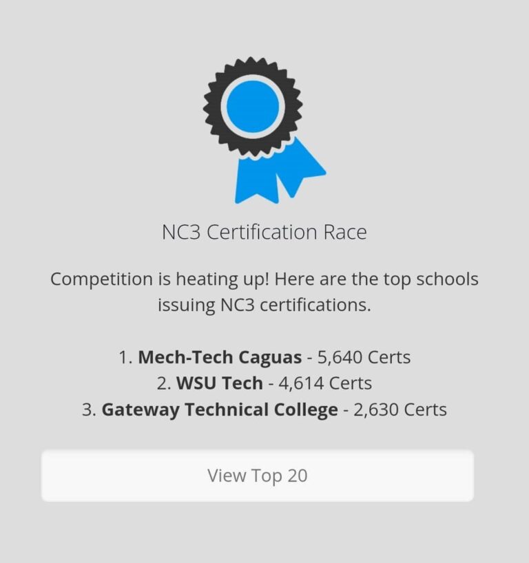 NC3 Certification Race Mech Tech College